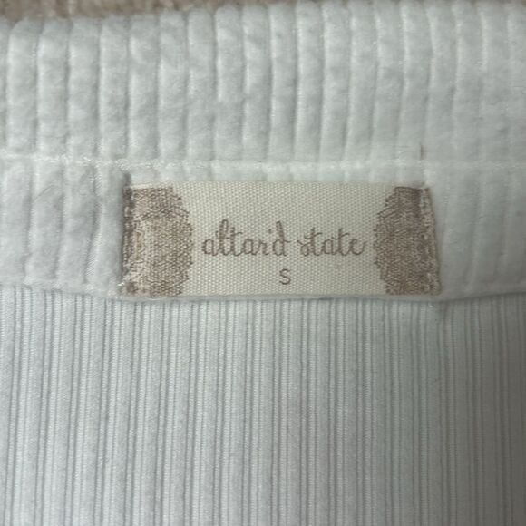 Alter’d State Cropped Collared Ribbed Sweater Top - Cream/White - Women’s Small - Picture 4 of 5